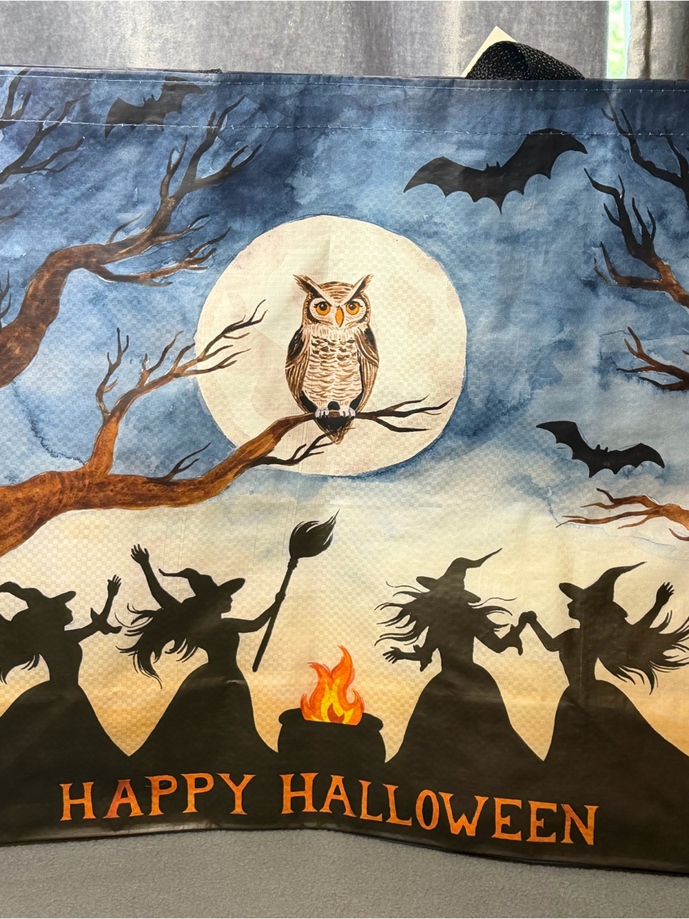 🛍️ Spooky Witches & Owl Reusable Halloween Tote/Trick or Treat Bag